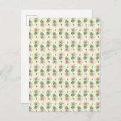 Summer Lily Floral Seamless Pattern インビテーションポストカード (正面/裏面)