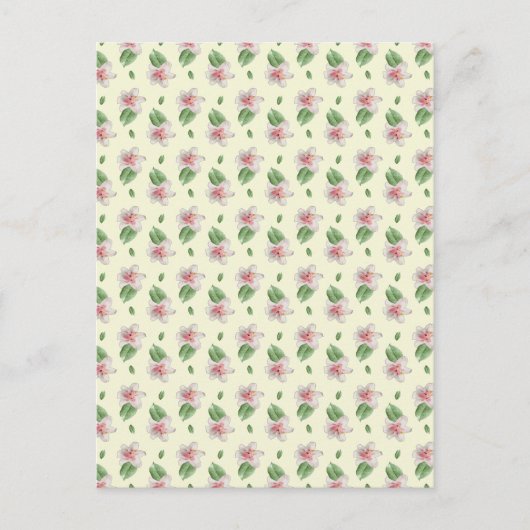 Summer Lily Floral Seamless Pattern インビテーションポストカード (正面)