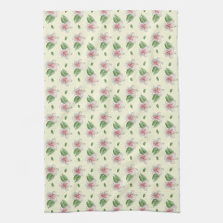 Summer Lily Floral Seamless Pattern キッチンタオル
