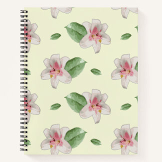 Summer Lily Floral Seamless Pattern ノートブック