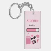 Summer Loading Pink Acrylic Keychain キーホルダー (正面左)
