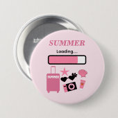 Summer Loading Pink Button 缶バッジ (正面&裏面)