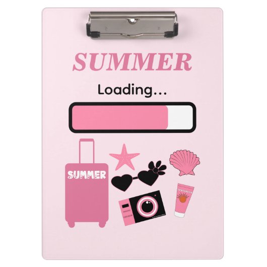 Summer Loading Pink Clipboard クリップボード (正面)
