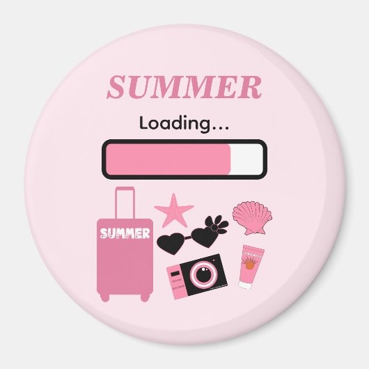 Summer Loading Pink Magnet マグネット (正面)