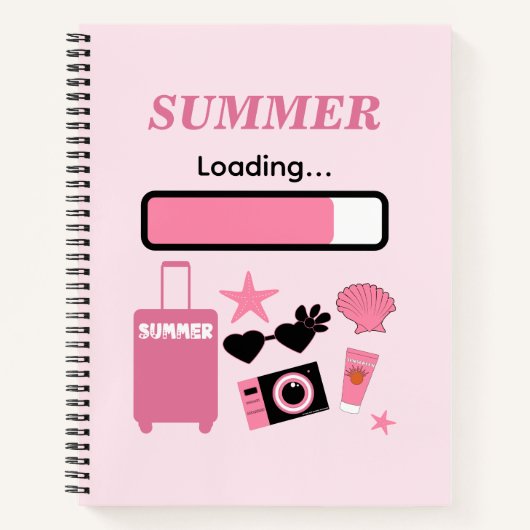 Summer Loading Pink Spiral Notebook ノートブック (正面)