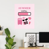 Summer Loading Pink Summer Wall Art ポスター (ホームオフィス)