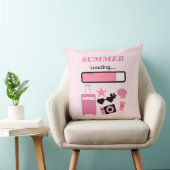 Summer Loading Pink Throw Pillow クッション (椅子)