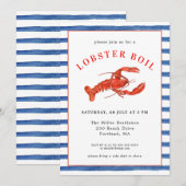 Summer Lobster Boil Seafood invitation 招待状 (正面/裏面)