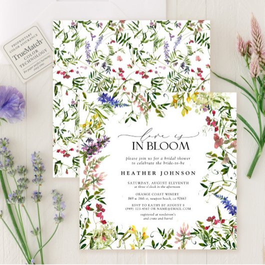 Summer Love Is In Bloom Wildflower Bridal Shower 招待状
