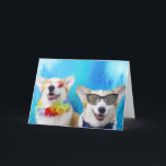 Summer Lovin’ Corgis Greeting Cards & Envelopes カード<br><div class="desc">Featuring Flynn & Mugen Corgis. 
Photography by VampireKitten.</div>