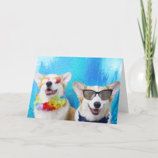 Summer Lovin’ Corgis Greeting Cards & Envelopes カード