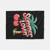Summer Lovin Tropical Beach Paradise フリースブランケット (正面(横))