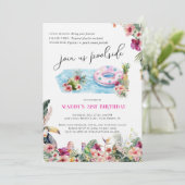 Summer Luau | Tropical Pool Party Birthday 招待状 (スタンド正面)