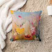 Summer Meadow – Expressive Abstract Wildflowers クッション (ブランケット)