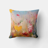 Summer Meadow – Expressive Abstract Wildflowers クッション (裏面)