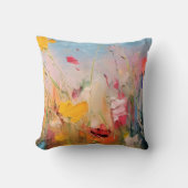 Summer Meadow – Expressive Abstract Wildflowers クッション (正面)