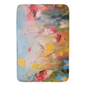 Summer Meadow – Expressive Abstract Wildflowers バスマット (正面縦)