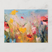 Summer Meadow – Expressive Abstract Wildflowers ポストカード (正面)