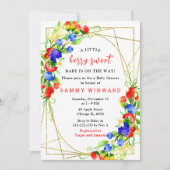 Summer Mixed Berries Baby Shower 招待状 (正面)