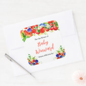 Summer Mixed Berries Baby Shower Bookplate スクエアシール (封筒)
