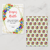 Summer Mixed Berries Baby Shower Diaper Raffle エンクロージャーカード (正面/裏面)