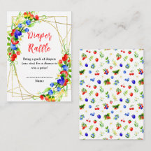 Summer Mixed Berries Baby Shower Diaper Raffle