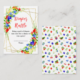 Summer Mixed Berries Baby Shower Diaper Raffle エンクロージャーカード