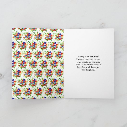 Summer Mixed Berries Birthday カード (内部)