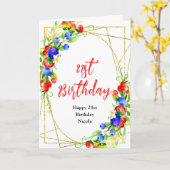 Summer Mixed Berries Birthday カード (黄色い花)