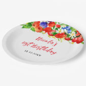 Summer Mixed Berries Birthday ペーパープレート (アングル)