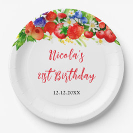 Summer Mixed Berries Birthday ペーパープレート