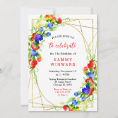 Summer Mixed Berries Birthday 招待状 (正面)