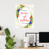 Summer Mixed Berries Birthday Welcome ポスター (ホームオフィス)