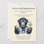Summer Monkey 50th Birthday Party Let's Get Wild  招待状 (正面)