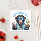 Summer Monkey Happy Birthday Bro Summer Vibes スタンダードカクテルナプキン (インサイチュ)