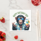 Summer Monkey Happy Birthday Bro Summer Vibes スタンダードカクテルナプキン (インサイチュ)
