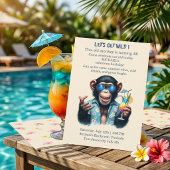 Summer Monkey Let's Get Wild 40th Birthday  招待状