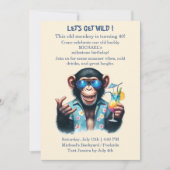 Summer Monkey Let's Get Wild 40th Birthday  招待状 (正面)