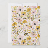 Summer Mustard Yellow & Pink Floral House Moving 案内状 (裏面)