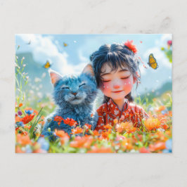 Summer Nap in the Wildflowers シーズンポストカード