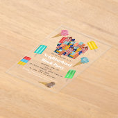 Summer Neighborhood BBQ Block Party アクリル招待状 (レイダウン)