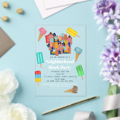 Summer Neighborhood BBQ Block Party アクリル招待状 (インサイチュ (ウェディング))