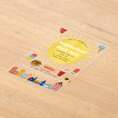 Summer Neighborhood Block Party アクリル招待状 (レイダウン)