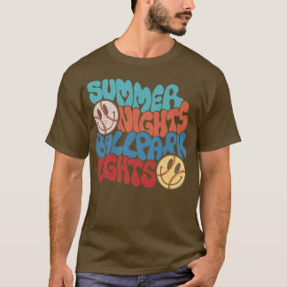 Summer Nights And Ballpark Lights Baseball Softbal Tシャツ