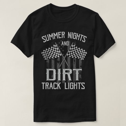 Summer Nights And Dirt Track Lights Racing Motocro Tシャツ (デザイン正面)