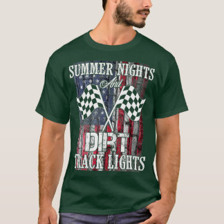 Summer Nights Dirt Track Lights Racing Motocross Tシャツ