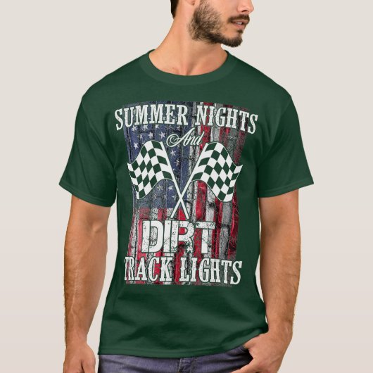 Summer Nights Dirt Track Lights Racing Motocross Tシャツ (正面)