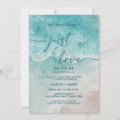 Summer Ocean Blue Beach Elegance 招待状 (正面)