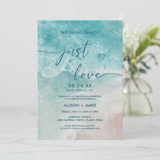 Summer Ocean Blue Beach Elegance 招待状 (スタンド正面)