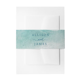 Summer Ocean Blue Beach Elegance Belly Band 招待状ベリーバンド